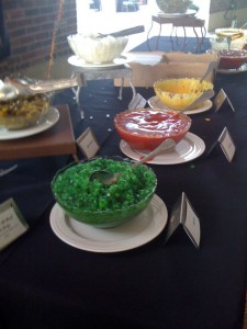 The correct eerie green relish, but ketchup?!! Least it's almost full and the mustard's almost gone