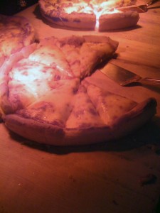 It was too dark to get a good shot of the pizza