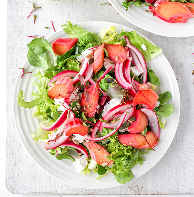 pickled rhubarb salad