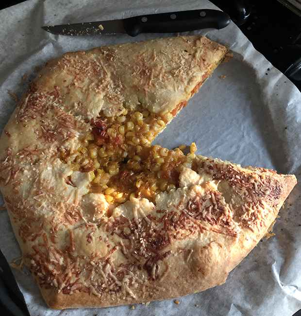 Burst cherry tomato galette