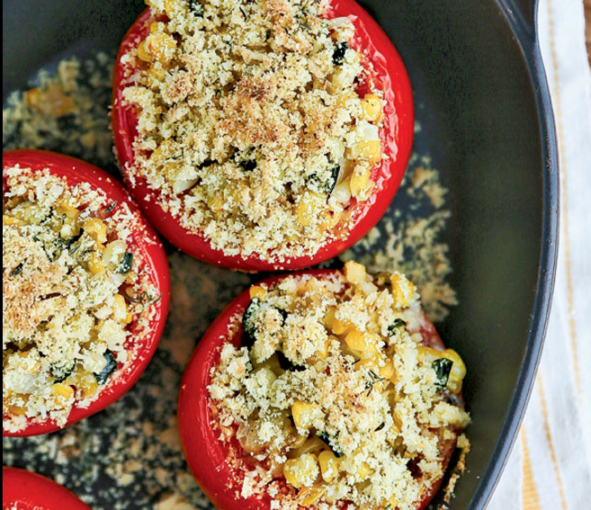 creamed corn stuffed tomatoes