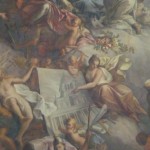 Angels handing down the design for Painted Hall in Painted Hall