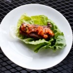 Asian beef lettuce wrap with peanut sauce