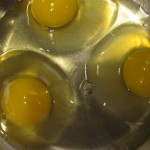 Really fresh eggs, that went into the clafouti