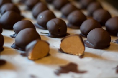 Chocolate covered peanut butter balls