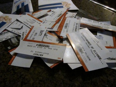 All TIFF ticket stubs, on Sunday night