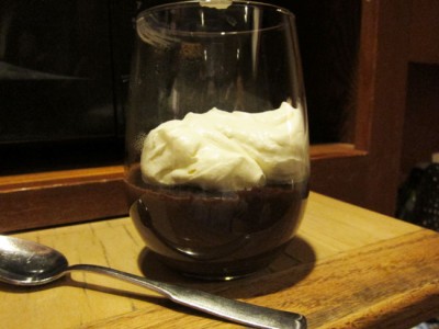 chocolate pudding with whipped cream