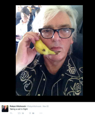 Robyn Hitchcock selfie, I think on the plane from the Twins to Chicago