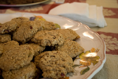 Oatmeal cookies - these are actually vegan cookies, from a School Woods event for a local vegan group in 2009, but the Cunningham ones will look similar