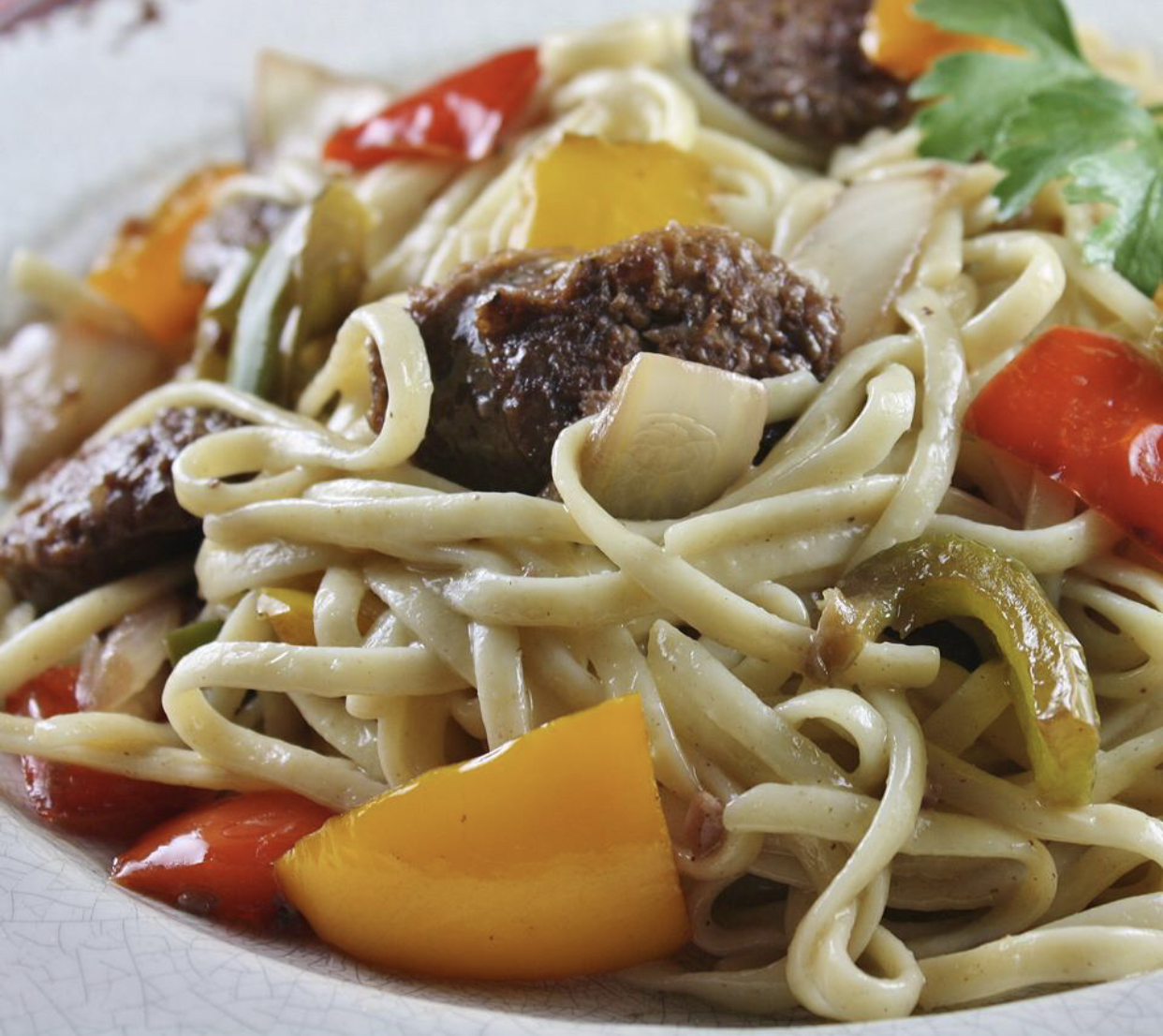 linguine with sausage and peppers