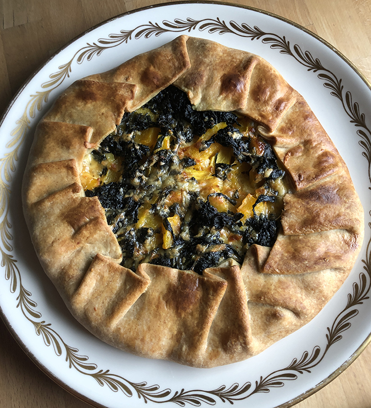 squash and greens galette