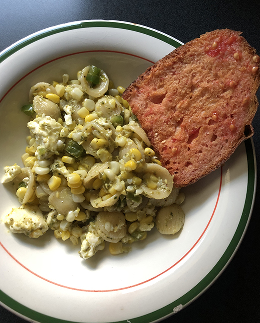 corn feta pasta